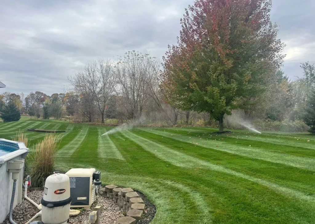 Spring cleanup service in Winnipeg removing winter debris from residential lawn